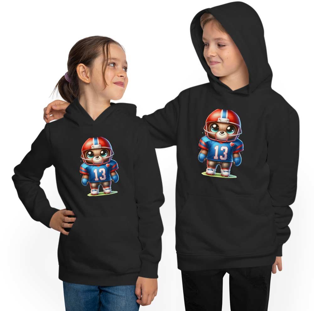 Children's Hooded Sweatshirt Hoodie - American Football Teddy i492